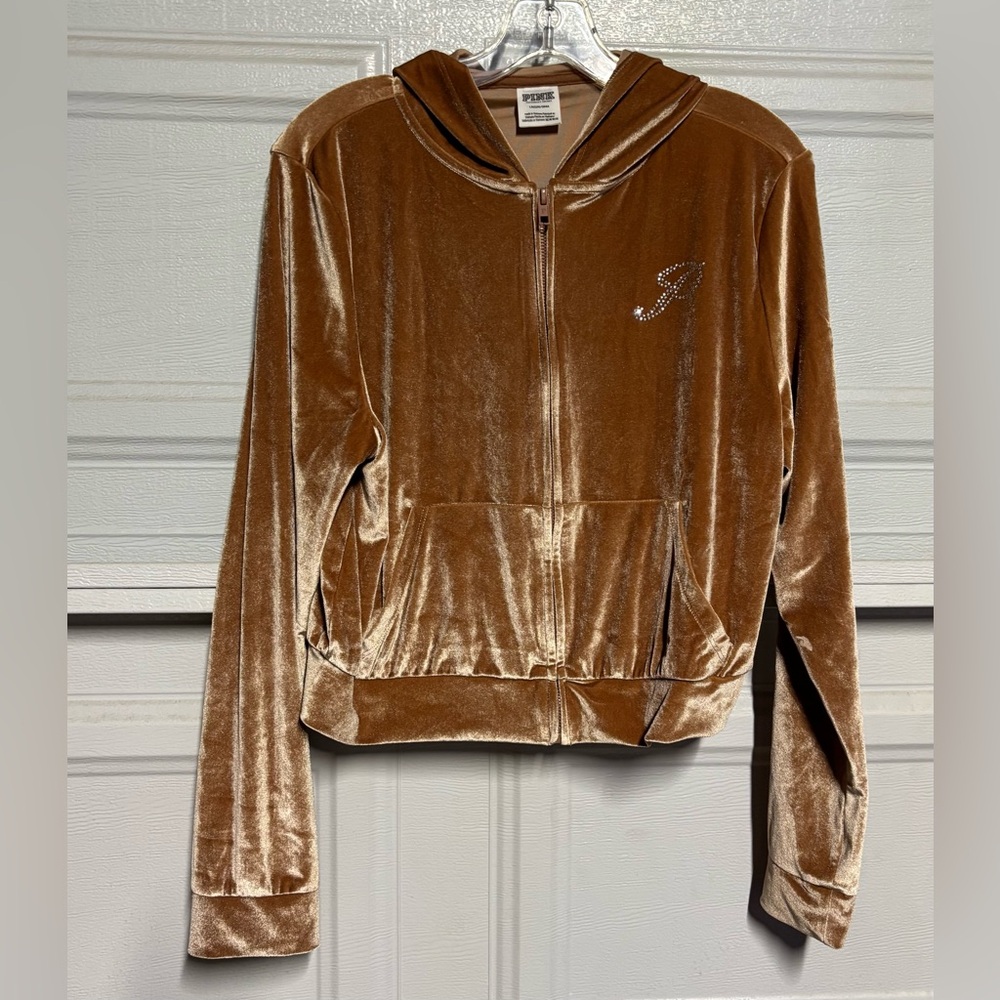 PINK Victoria's Secret Tan Velour Jacket